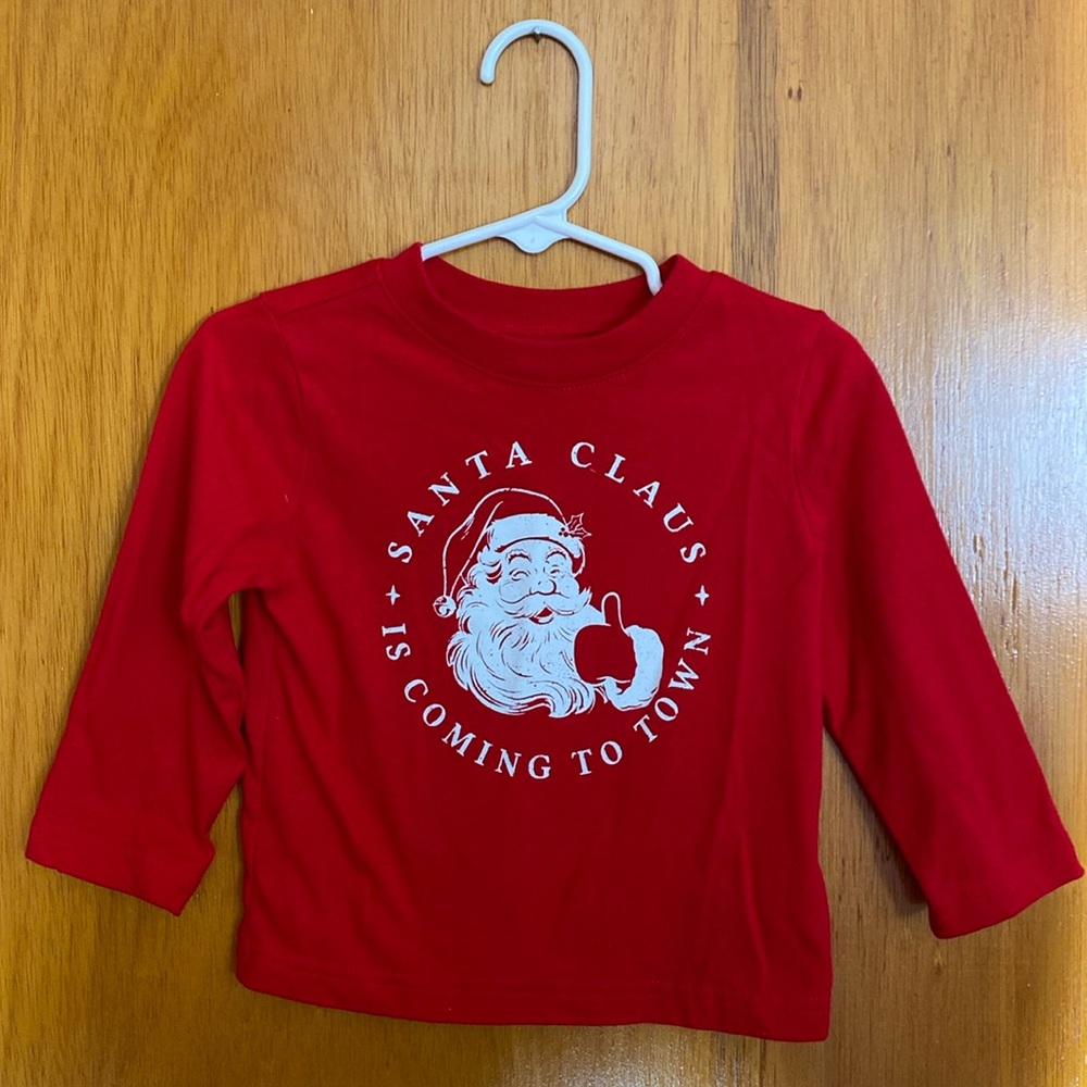 Holiday Time - Santa Clause is Coming to Town Long-sleeved Shirt - Size: 18M